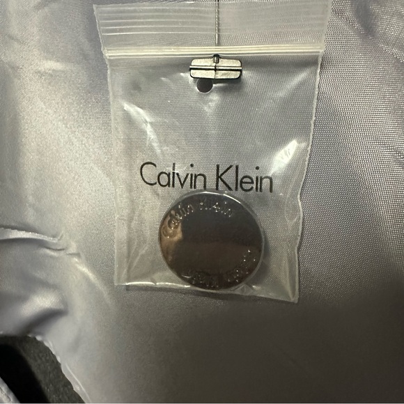 Calvin Klein Dark Gray 1 Button Front Blazer Jacket 3 Faux Pockets Womens 10P - Picture 10 of 13